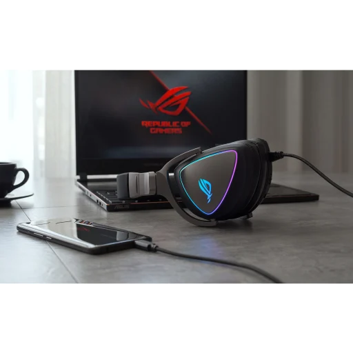 Imagen 7 de Audífonos Gamer Asus ROG Delta, RGB Micrófono Boom USB-C Color Negro
