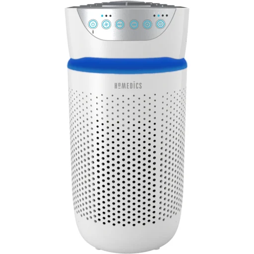 Imagen 0 de Purificador de aire con filtro HEPA y LED UV-C para piezas medianas Homedics Blanco