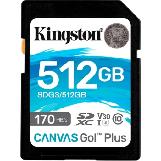 Imagen 0 de Kingston Canvas Go! Plus SDXC 512 GB UHS-I (Speed Class 3 / Video Speed Class 30) (SDG3/512GB)