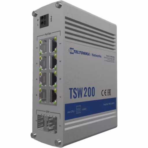 Imagen 2 de Switch Industrial Teltonika TSW200, 8xLAN, PoE1-8 10/100/1000Mbps, 2xSFP