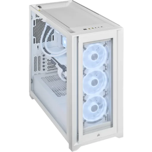Imagen 2 de Gabinete Corsair iCUE 5000X RGB QL MidTower Ventana Cristal USB-C 2*USB3.0 Blanc