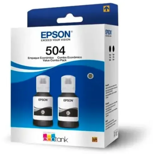 Imagen 0 de Pack 2x Botella de Tinta Epson T504 Negro para L4150 L4260 L6161 L6270, 127ml