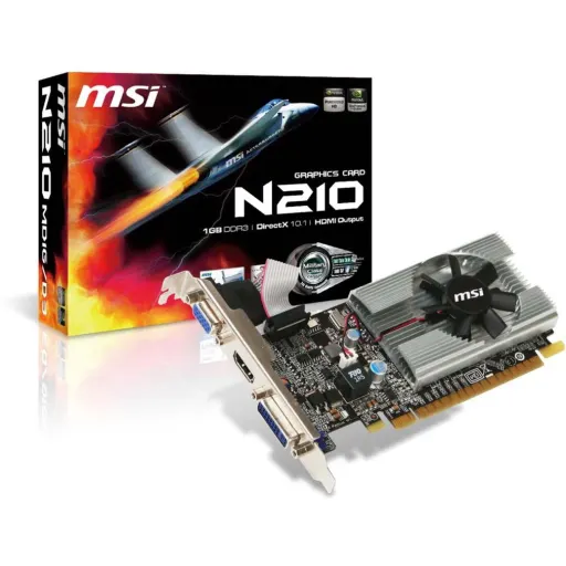 Imagen 0 de Tarjeta de Video MSI NV-GF-210 1GB GDDR3 PCIe 2.0 x16 HDMI DVI Activo Low Prof