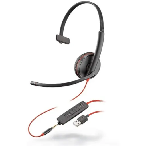 Imagen 0 de Cintillo Plantronics Blackwire C3215 para Conferencias Alámbr. USB-A/3.5mm Negro