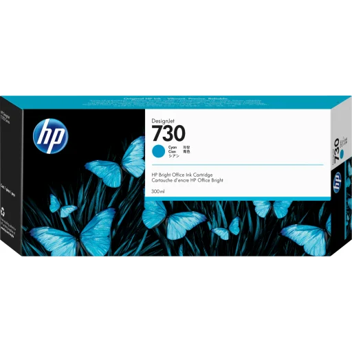 Imagen 1 de Cartridge HP 730 Cyan para Impr DesignJet Ink T1600/T2600/T1700, 300ml 