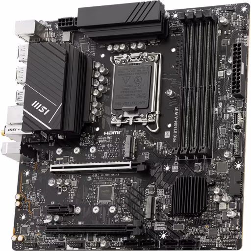Imagen 2 de Tarjeta Madre MSI PRO B760M-A WIFI DDR5 LGA 1700 13°G 4*DDR5 2*M.2 2*DP 2*HDMI
