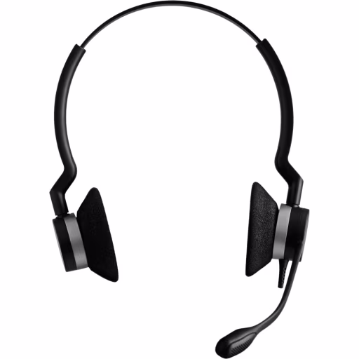 Imagen 2 de Audífonos Alámbrico Jabra Biz 2300 USB Microsoft Lync Duo con micrófono Negro