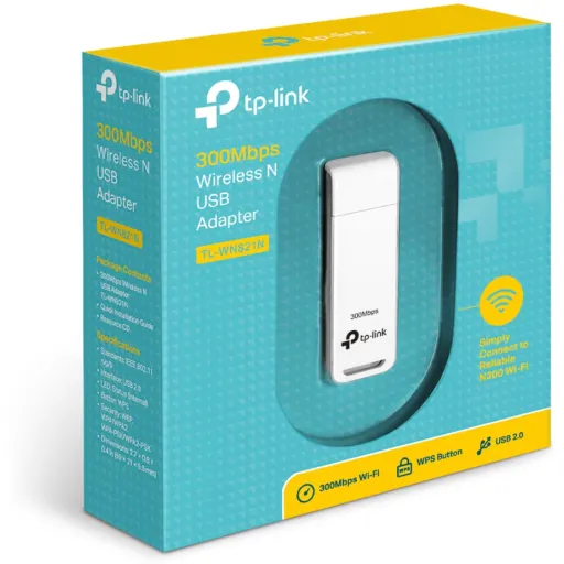 Imagen 2 de Adaptador de Red TP-Link USB WiFi N300 USB 2.0 Hasta 300 Mbps Botón WPS