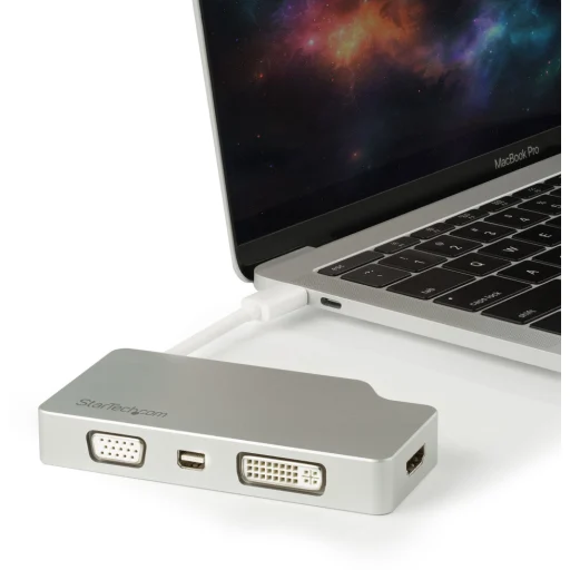 Imagen 5 de Adaptador de Video StarTech 4en1 USB-C a VGA DVI HDMI MiniDisplayPort 30Hz Plata