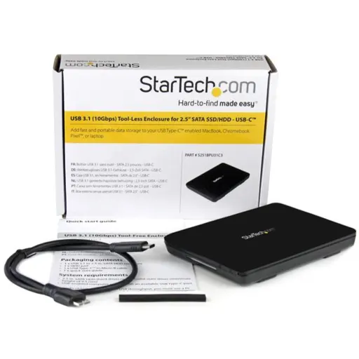 Imagen 3 de Cofre Porta Disco Duro StarTech p/HDD-SSD 2.5" Host USB 3.1 Gen 2 Tipo-C Negro