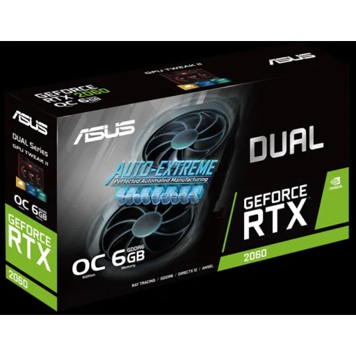 Imagen 2 de Tarjeta de Video Asus Dual RTX2060-O6G-EVO 6GB GDDR6 PCIe DP DVI-D 2*HDMI ATX Ac