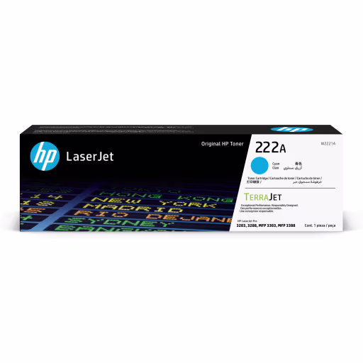 Imagen 1 de Toner HP LaserJet 222A CYAN, para LJ 3201-3204, 3288, 3303, 3388, 1200 Páginas