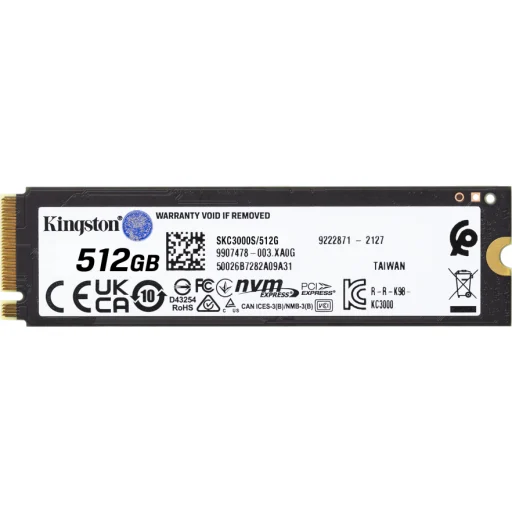 Imagen 1 de Unidad SSD Kingston KC3000 512GB M.2 22*80 PCIe4.0 NVMe Lec 7000MB/s Esc3900MB/s