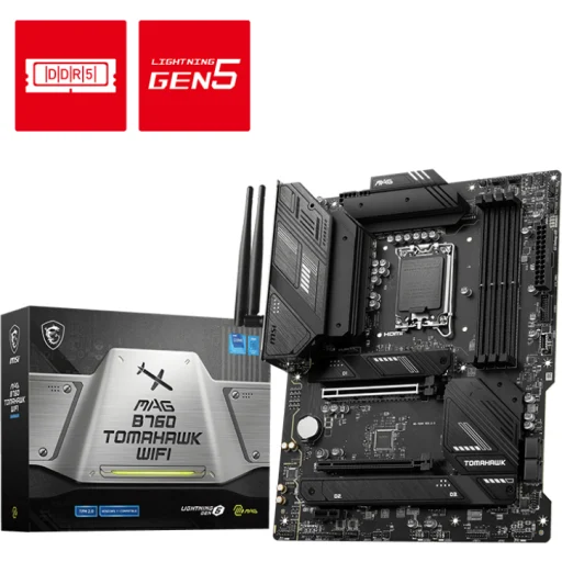 Imagen 1 de Tarjeta Madre MSI MAG B760 TOMAHAWK WiFi LGA1700 4*DDR5 3*M.2 DP HDMI USB3.2 Opt