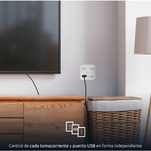 Imagen 2 de Enchufe Inteligente Nexxt NHP-T720, Salida 4 Toma, 2 USB, 220V WiFi Smart Home