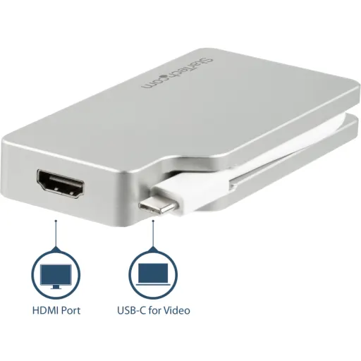 Imagen 3 de Adaptador de Video StarTech 4en1 USB-C a VGA DVI HDMI MiniDisplayPort 30Hz Plata