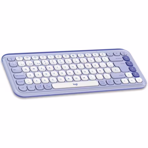 Imagen 2 de Kit Teclado y Mouse Logitech Pop Icon Conectividad Inalámbrica BT Lila/Blanco