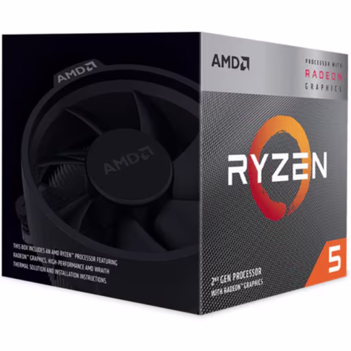 CPU AMD Ryzen 5 3400G 3.7-4.2GHz L3 4MB, 4 Núcleos, Soket AM4 c/Graf/Cooler