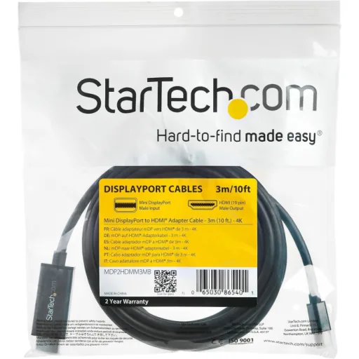 Imagen 7 de Cable Adaptador Mini Display Macho Port a HDMI Macho Longitud 3 Metros Color Neg