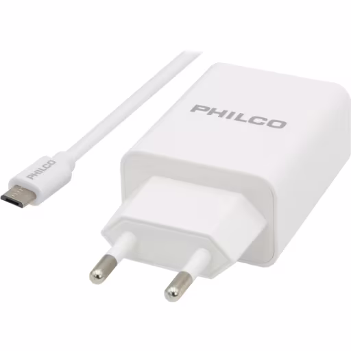 CARG. DE PARED QC3.0 USB-A C/CABLE MICRO QC620 BLANCO