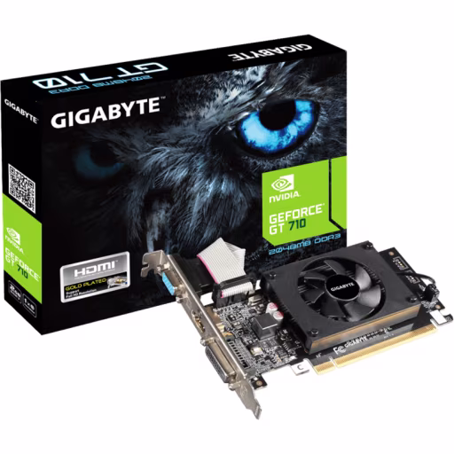 Imagen 1 de Tarjeta de Video Gigabyte GF-GT-710 2GB GDDR3 HDMI DVI VGA PCIe LowProf Rev 02