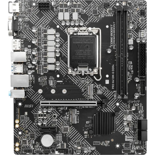 Imagen 1 de Tarjeta Madre MSI PRO H610M-G DDR4 LGA1700 12°G 2*DDR4 M.2 DP HDMI VGA PS2 mATX