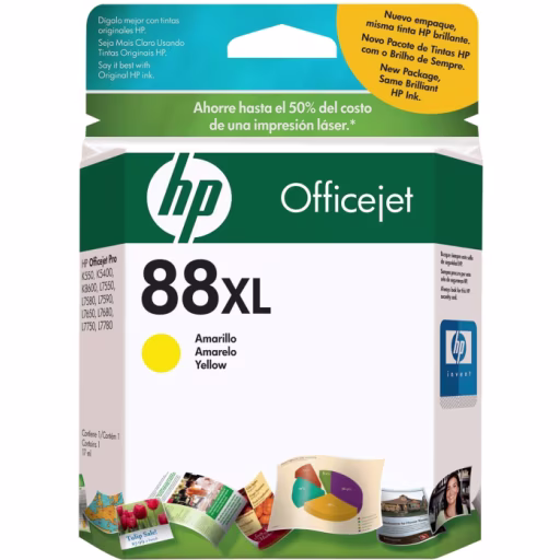 Imagen 1 de HP 88 - 17.1 ml - Alto rendimiento - amarillo - original - cartucho de tinta - para Officejet Pro K5400, K550, K8600, L7480, L7550, L7555, L7590, L7650, L7681, L7710, L7750