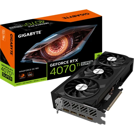 Tarjeta de Video Gigabyte RTX 4070 Ti SUPER WINDFORCE OC 16GB GDDR6X 3*DP HDMI