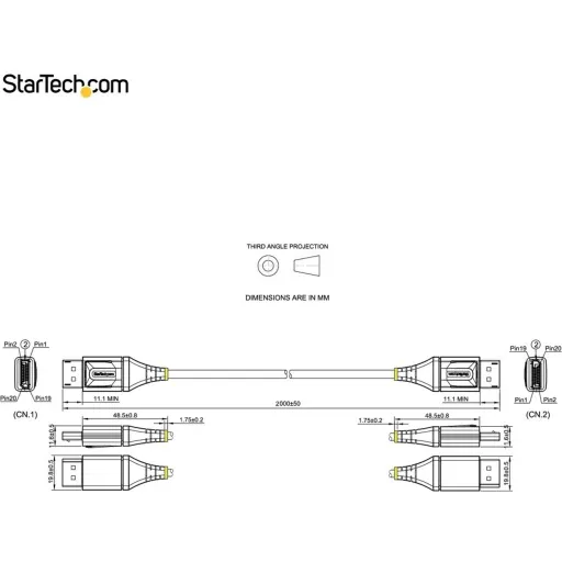 Imagen 7 de Cable DisplayPort v1.4 M/M 4K 120Hz/8K 60Hz 2mts 6ft Certified - StarTech