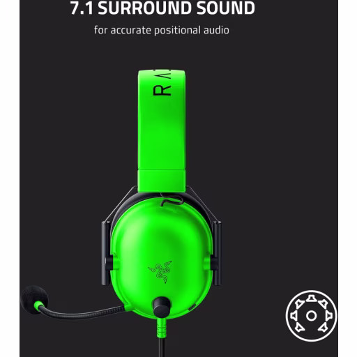 Imagen 5 de Audífonos Gamer Alámbricos Razer BlackShark V2 X Sonido 7.1 Jck3.5mm Color Verde
