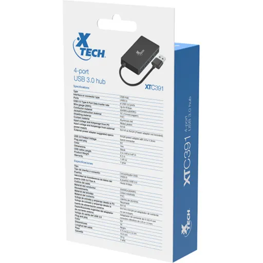Imagen 2 de HUB Concentrador Xtech XTC-391 USB a 4 puertos USB 3.0