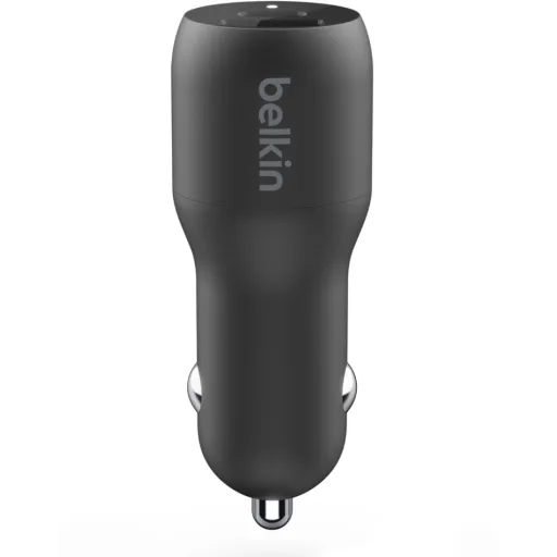 Imagen 2 de Belkin BOOST UP Dual Car Charger with PPS 37W - Adaptador de corriente para el coche - 37 vatios - PD 3.0 - 2 conectores de salida (USB, 24 pin USB-C)