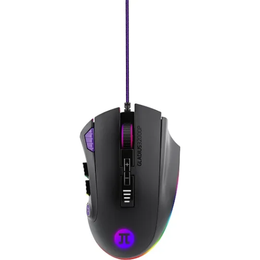 Imagen 2 de Mouse Gamer Alámbrico Primus PMO-302, RGB Óptico 32000Pdpi 12 Botones Negro
