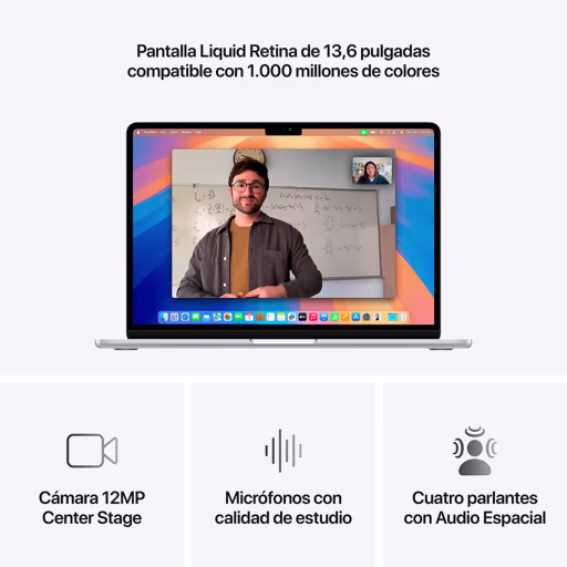 Imagen 4 de MC654CI/A MacBook Air 13.6/ M4 10C/ GPU 10C/ 24 RAM/ 512GB Silver