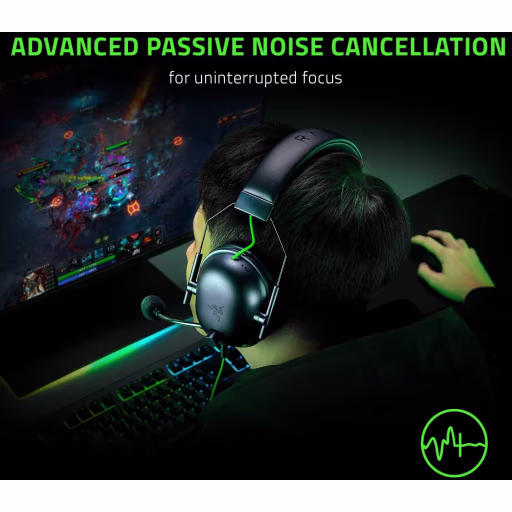 Imagen 3 de Audífonos Gamer Alámbricos Razer BlackShark V2X Triforce 50mm HyperClear Mic Blk