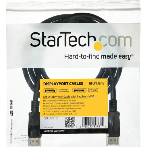 Imagen 6 de Cable DisplayPort Macho a Macho con Pestillo de 1.8 Metros 28AWG color Negro