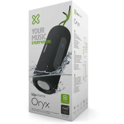 Imagen 5 de Parlante Portátil KlipX Oryx KBS-600 Bluetooth v5.0 TWS 31W c/Mic IPX7 13hrs Neg