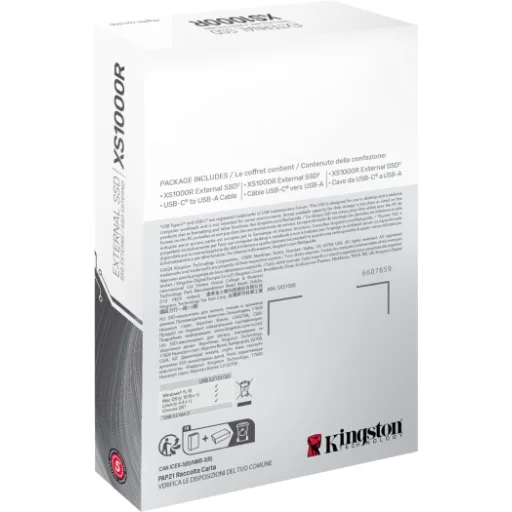 Imagen 5 de Unidad SSD Externo Kingston XS1000R 2TB USB 3.2 gen2 Rojo Lec1000MBs Esc1000MBs