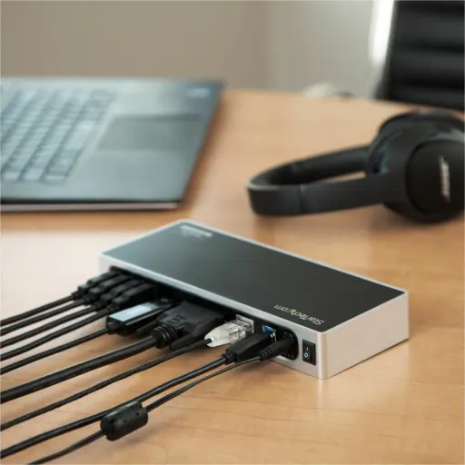 Imagen 3 de Docking Station StarTech Host USB 3.0, Prtos HDMI DVI 6*USB3.1 USB-B Audio LAN.
