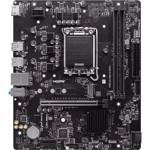 Imagen 1 de Tarjeta Madre MSI PRO H610M-S DDR4 LGA1700 14°G 2*DDR4 M.2 HDMI USB3.2/2.0 mATX