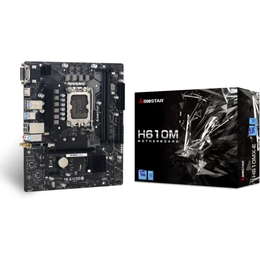 Imagen 0 de Tarjeta Madre BIOSTAR H610MX-E LGA1700 14°G 2*DDR4 M.2 WiFi DVI HDMI VGA PS/2