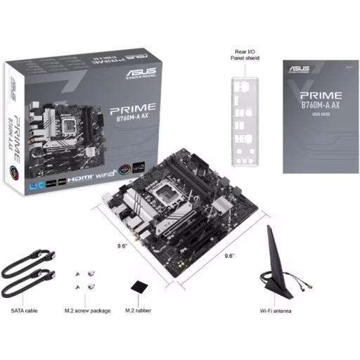 Imagen 3 de Tarjeta madre Asus Prime PRIME B760M-A AX6 II LGA1700 14°G WiFi 4*DDR5 DP HDMI 