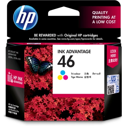 Cartridge de Tinta HP 46 TRI-COLOR para DJ Adv 2020hc/2520/2029/4729 750Pág 14ml