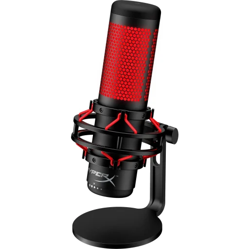 Imagen 2 de Micrófono Gamer Alámbrco HyperX QuadCast, c/Base Calbeado Stereo Negro Rojo