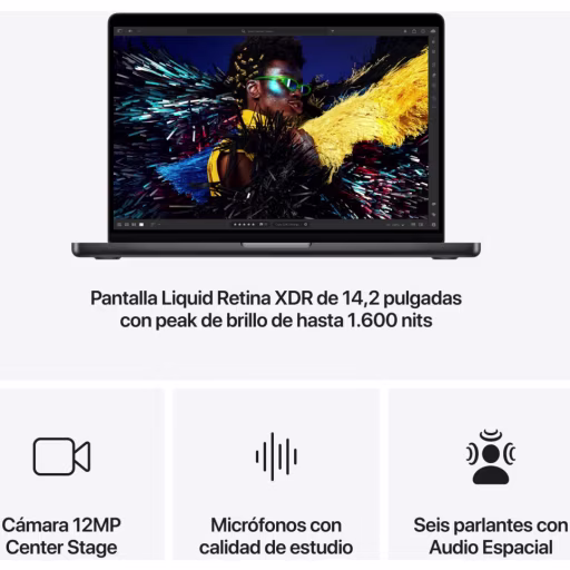 Imagen 5 de MacBook Pro 14 M4 24GB RAM 512GB SSD Negro Espacial