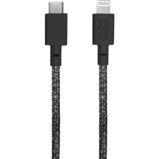 CABLE USB MACHO X LIGHTNING IPHONE/IPAD NEGRO 1MT