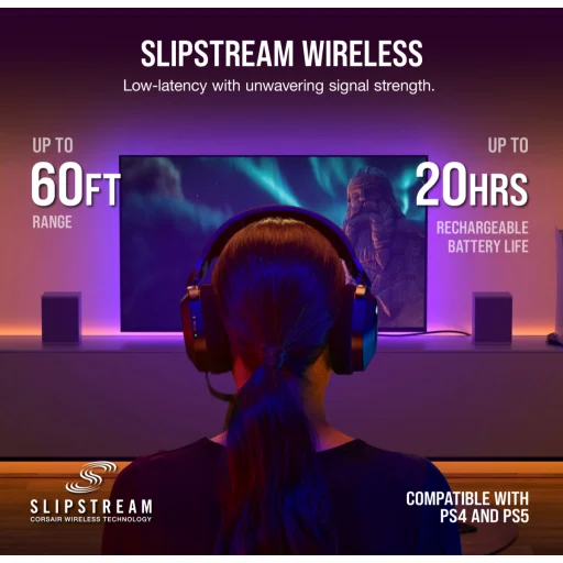 Imagen 10 de CORSAIR Gaming HS80 RGB - Auricular - tamano completo - 2,4 GHz - inalambrico - 