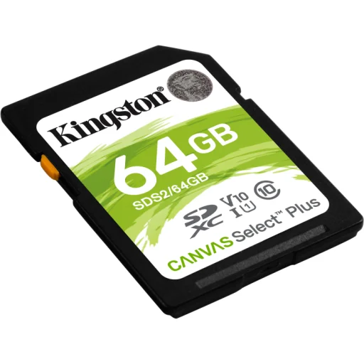Imagen 1 de Memoria Flash SD 64GB Kingston Canvas Select Plus UHS-I U1 V10 FAT32 FHD UHD 4K