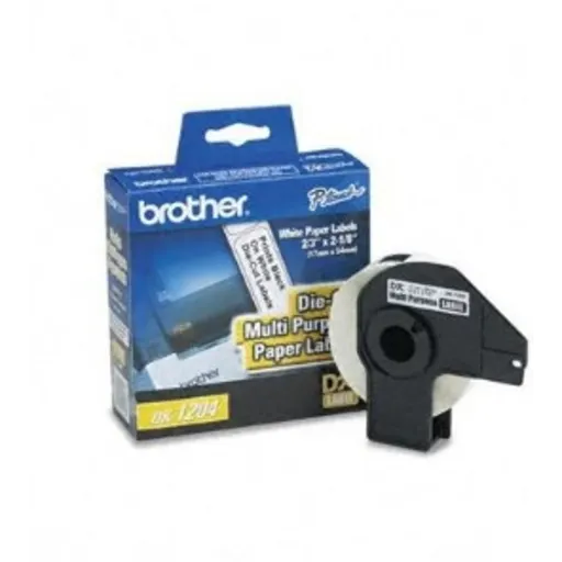 Imagen 0 de Cinta de Papel Brother DK1204, 17x54mm 400unds Blanca para QL-500/650/1050/1060N