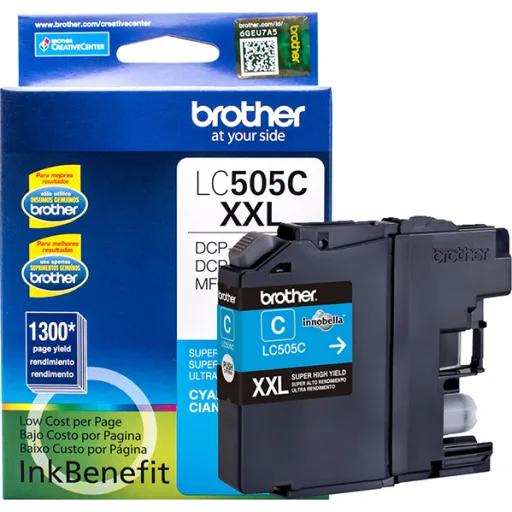 Imagen 1 de Cartucho de Tinta Brother LC505 Cyan aprox 1300 páginas p/ Brother DCP-J100
